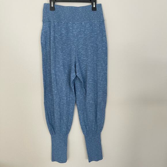 Free People FP Beach Blue Sila Linen Cotton Knit Joggers (S) - Picture 5 of 8